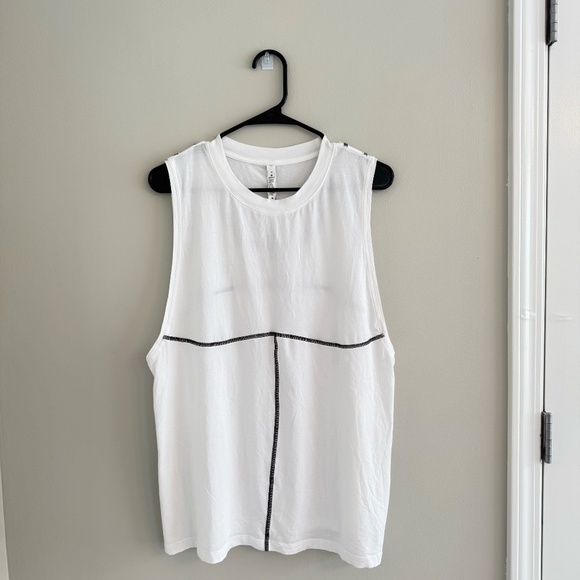 lululemon athletica Tops - Lululemon White Tank Top with Black Stitching